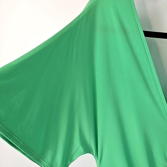 WHBM Lush Jade Rusched Front & Back Flowy Whimsy Flutter Dainty Dress Sz:Large - Picture 6 of 16